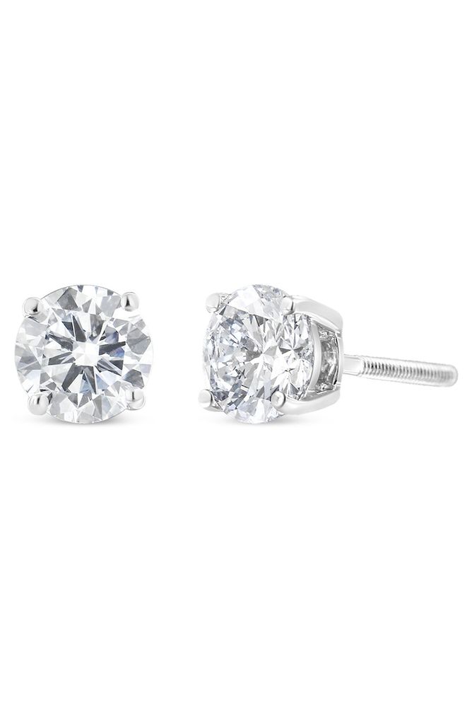 1 1/2 Cttw Lab Grown Diamond Solitaire Earrings with Screwbacks